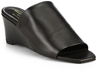Robert Clergerie Old Leather Block-Wedge Slides