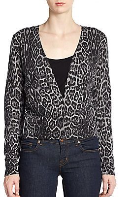 BCBGMAXAZRIA Roz Leopard Wool Cardigan