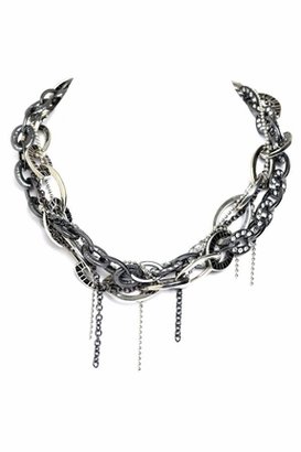 Belle Noel by Kim Kardashian Multi Chain Necklace in Silver/Gunmetal