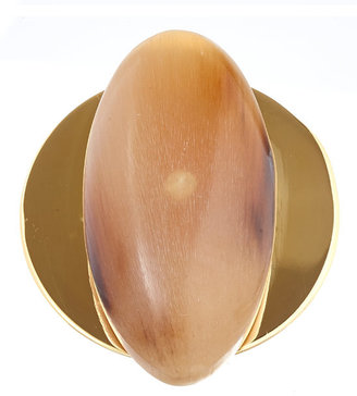 Marni Taupe Oval Horn Ring