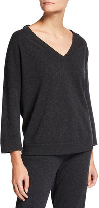 Tse For Neiman Marcus Recycled Cashmere Pique Stitch V-Neck Tunic