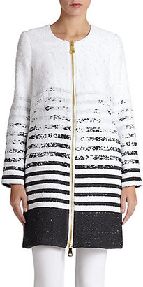 Milly Tweed Degrade-Stripe Jacket