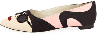 Alice + Olivia Stacey Face Pointy Flat, Soft Pink