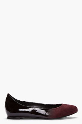 McQ Burgundy Ombre Brushed Suede Flats