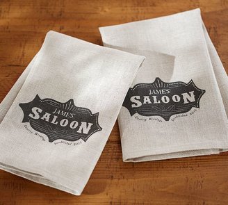 Pottery Barn Personalized &quotBar&quot Bar Towel, Set of 2