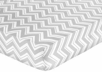 JoJo Designs Sweet Fitted Crib Sheet Turquoise Gray White Zig Zag