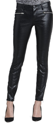 Blank Embossed Faux-Leather Pants