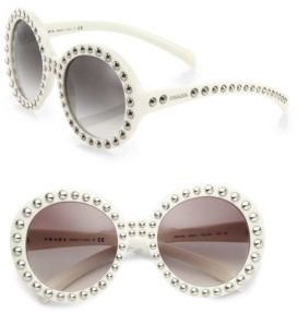 Prada 56MM Studded Round-Frame Sunglasses