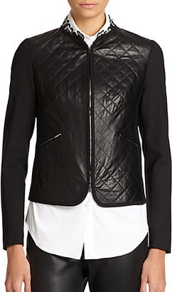 Piazza Sempione Quilted Leather & Wool Jacket
