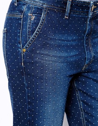 French Connection Evie Slim Boyfriend Jeans in Polka Dot Denim
