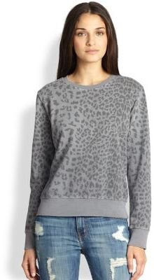 Current/Elliott The Jogger Leopard-Print Cotton Sweatshirt