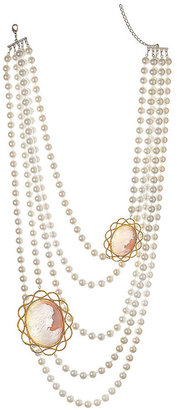 Topshop Pearl Cameo Station Necklace