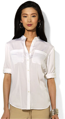 Lauren Ralph Lauren Tab-Sleeve Satin Shirt