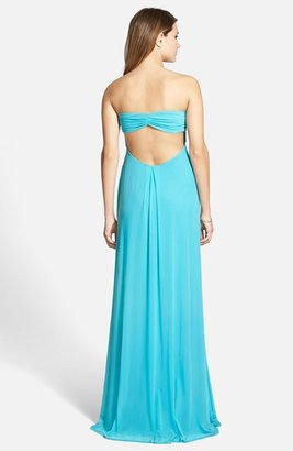 Hailey Logan Embellished Strapless Chiffon Gown (Juniors)