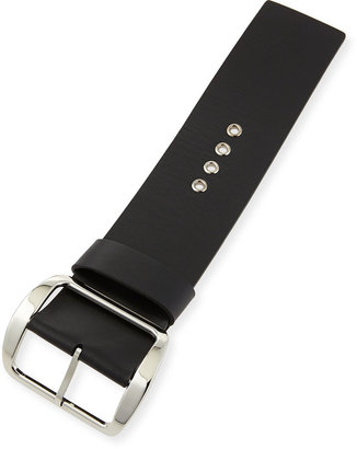 Givenchy Buckled Leather Cuff, Black