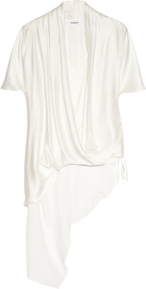 Chalayan Asymmetric silk-satin blouse