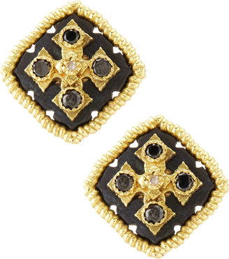 Armenta Midnight Square Button Earrings