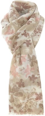 Lola Rose Flower placement wool scarf