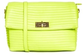 ASOS Oversized Quilted Clutch Bag with Chunky Lock Fitting - Chartreuse