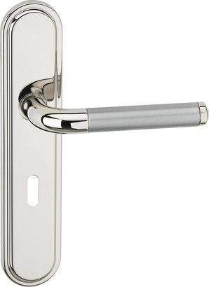 Urfic Vienna Lever Door Handle Lock 220mm - Polished and Satin Nickel