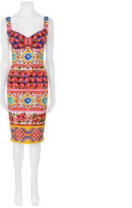Dolce & Gabbana Majolica Print Charmeuse Dress