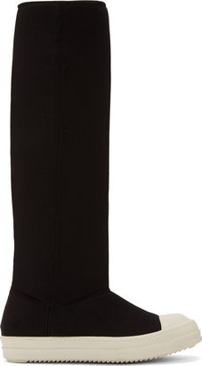 Rick Owens Black & White Padded Knee-High Boots