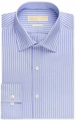 MICHAEL Michael Kors Men's Big and Tall Classic-Fit Non-Iron New Blue Stripe Dress Shirt