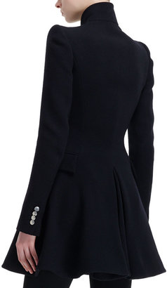 Alexander McQueen Kate High-Collar Flared Coat