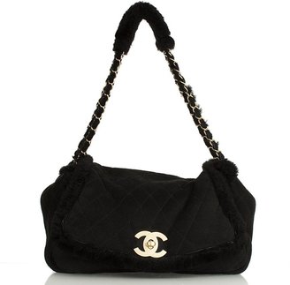 Chanel Vintage Black 38 Matelassé Shoulder Bag