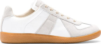 Maison Martin Margiela 7812 Maison Martin Margiela White Leather & Suede Replica Sneakers