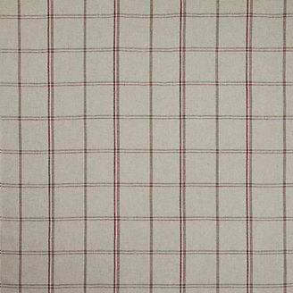 John Lewis 7733 John Lewis Parton Twill Fabric, Natural/Cranberry Check, Price Band D