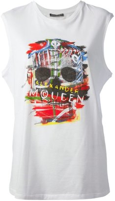 Alexander McQueen graffiti skull t-shirt