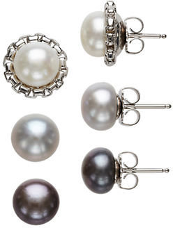 Honora STYLE Sterling Silver & Pearl Stud Earring Boxed Set - 3 Pairs