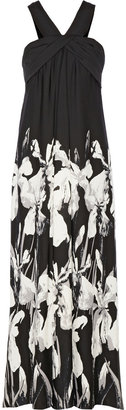 Halston Floral-print georgette gown