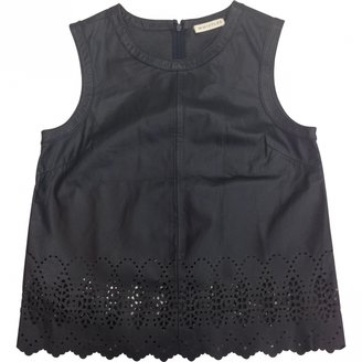 Whistles Black Leather Top