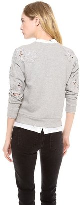 Rebecca Taylor Floral Cutout Sweatshirt