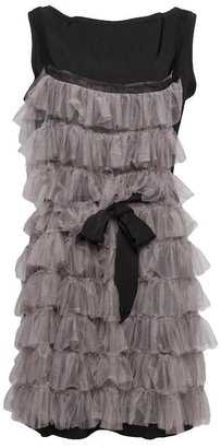 Lanvin Reversible Tulle Ruffle Dress