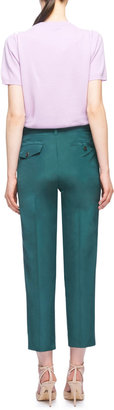 Marc Jacobs Slim Silk-Faille Cropped Pants