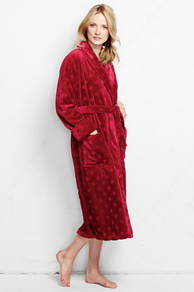 Lands' End Women's Pattern Plush Fleece Robe