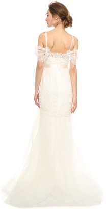 Marchesa Re-Embroidered Lace Mermaid Gown