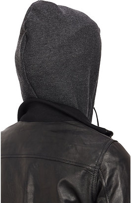 R 13 Women's Leather "Flight" Hooded Jacket