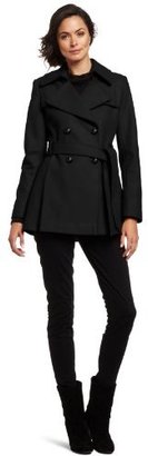 Via Spiga Women's Double-Breasted Wool Trench Coat With Pleated Back