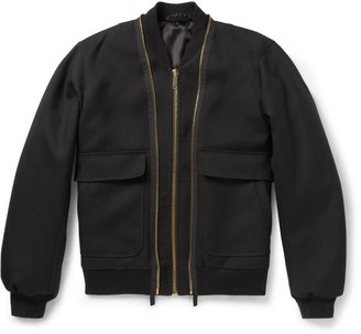 Alexander McQueen Double-Zip Wool-Twill Bomber Jacket