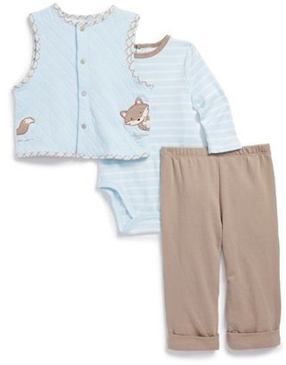 Little Me 'Fox Tale' Vest, Bodysuit & Pants (Baby)