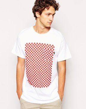 Vans Checkerboard T-Shirt with Pocket - White