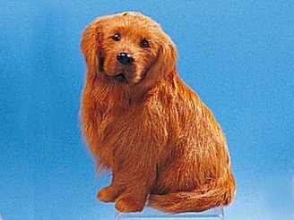 Golden Retriever Small Dog W/ Sitting Realistic Collectible Figurine