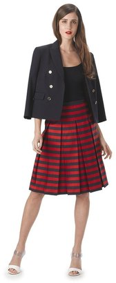 Michael Kors Collection Stripe Shantung Box Pleat Skirt