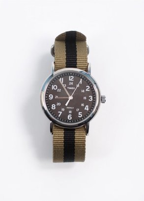 Timex Weekender Slip Thru Watch - Black / Olive