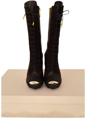 Versace Lace Up Open Toe Boots
