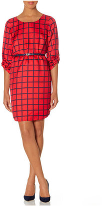 The Limited Belted Grid Print Dress
